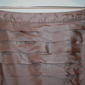 ANN TAYLOR LOFT Silk Skirt, Tiered, Brown, EUC, Size 10